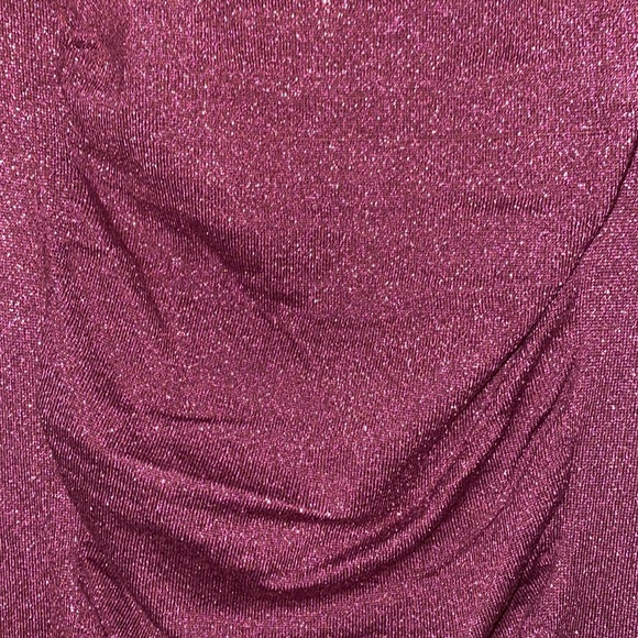 NWT- PLUM RUCHED GLITTER DRESS - Picture 5 of 13